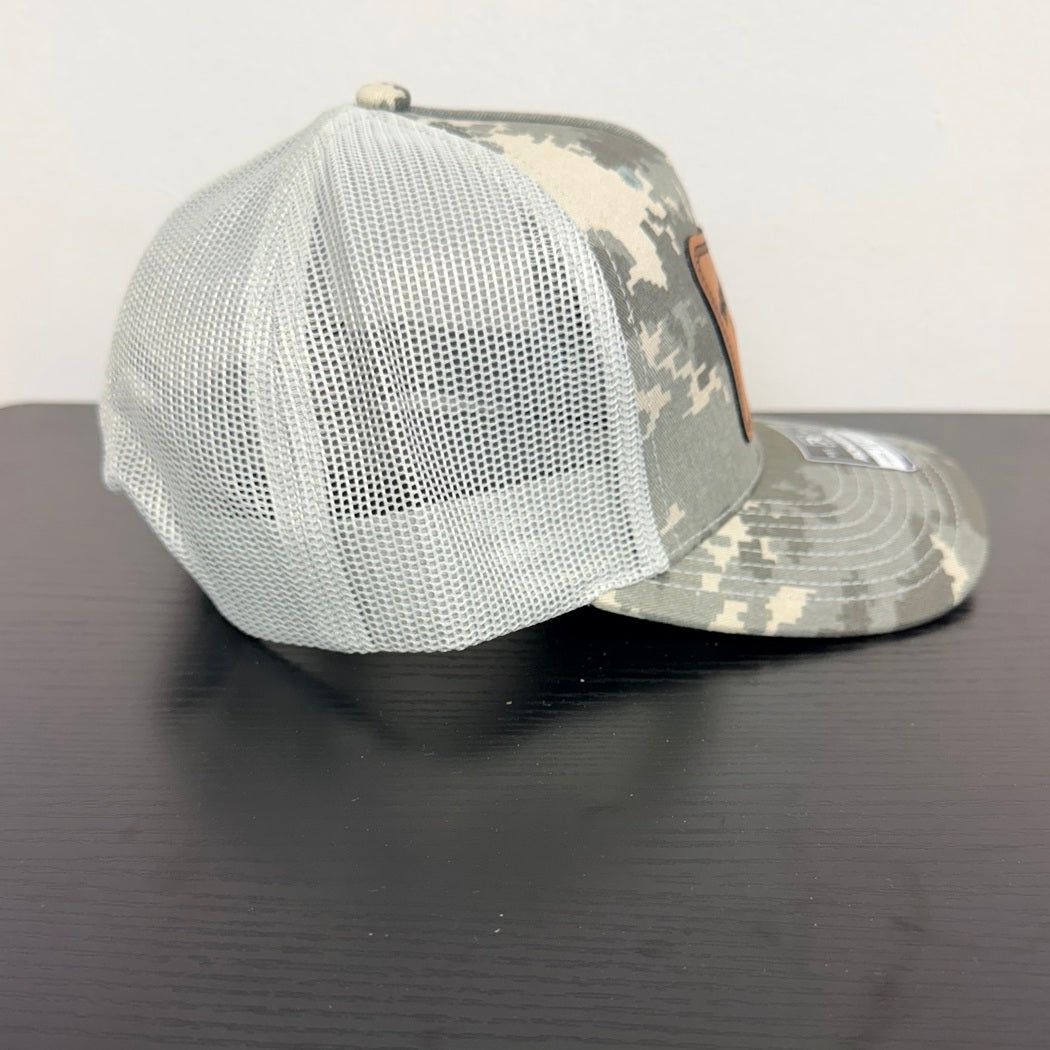 Richardson 112 Digi Camo cap with light mesh, side view
